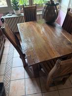 antieke teaken tafel, Huis en Inrichting, Ophalen, Teakhout, Zo goed als nieuw, Vier personen