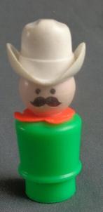 vintage FISHER PRICE LITTLE PEOPLE cowboy figuur 676 Western, Gebruikt, Ophalen of Verzenden