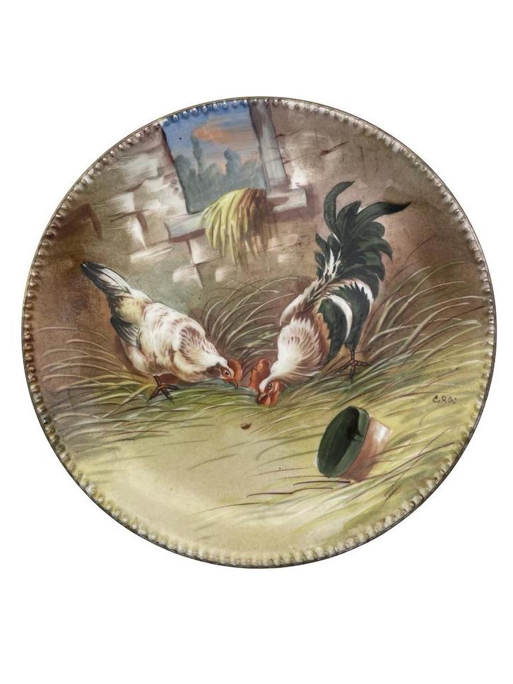 Porseleinen bord — Haandecoratie — 20e eeuw, Antiek en Kunst, Antiek | Porselein, Ophalen of Verzenden