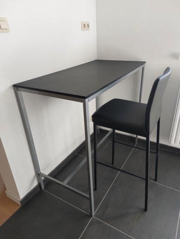 Bartafel en barstoel, Enlèvement, Comme neuf, Y compris les chaises de bar