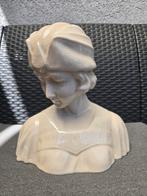 Keramieke craquele art deco buste beeld, Antiek en Kunst, Ophalen