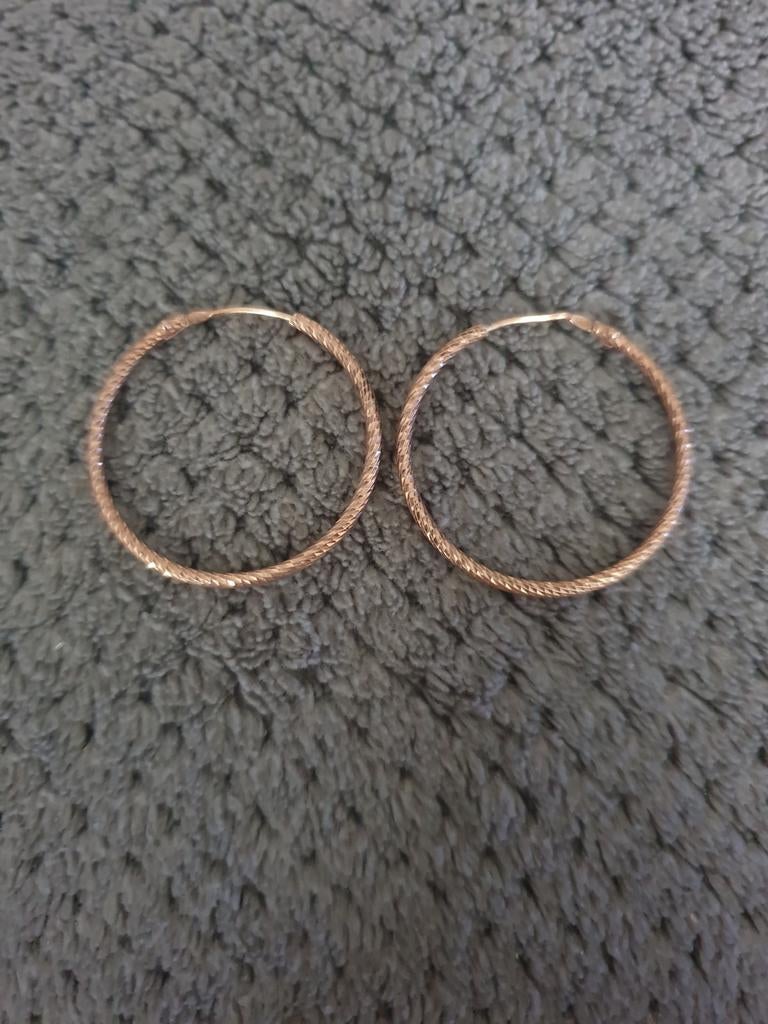 Zilveren oorbellen rosé verguld, Bijoux, Sacs & Beauté, Boucles d'oreilles, Enlèvement ou Envoi, Comme neuf, Rose, Argent