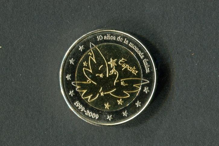 Spanje 2 euro bewijs 10 jaar eenheidsmunt 1999- 2009, Postzegels en Munten, Munten | Europa | Euromunten, Setje, 2 euro, Spanje