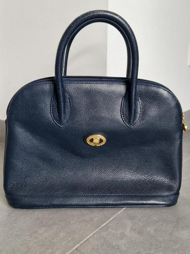 Vintage Burberry's of London top handle tas, Handtassen en Accessoires, Tassen | Damestassen, Gebruikt, Handtas, Blauw, Ophalen