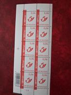 3351** 0,06€ vel van 10 Posthoorn met rood prior logo, Verzenden, Orginele gom, Kunst, Zonder stempel