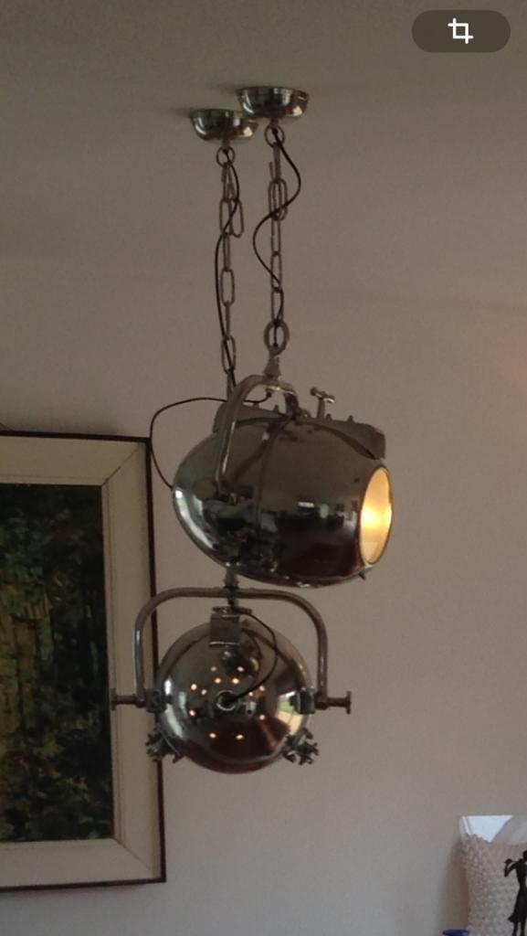 2 Luminaires suspendus vintage, Maison & Meubles, Lampes | Suspensions, Neuf, 50 à 75 cm, Métal, Enlèvement