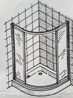 Douche hoekinstap kwart ronde, glazen schuifdeuren, Doe-het-zelf en Bouw, Ophalen, Zo goed als nieuw, Douche