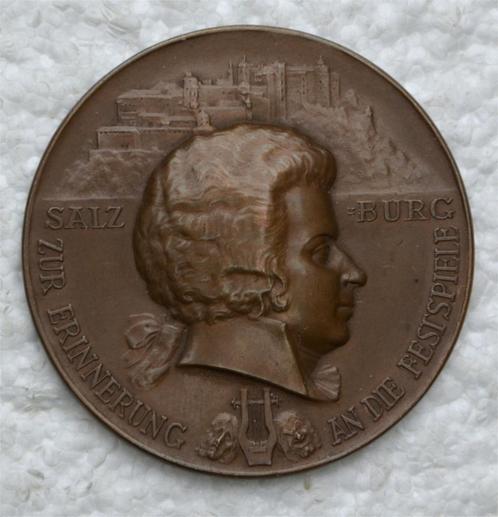 Medaille, Penning, SALZBURG, Mozart, Erinnerung Festspiele, Postzegels en Munten, Penningen en Medailles, Brons, Ophalen of Verzenden