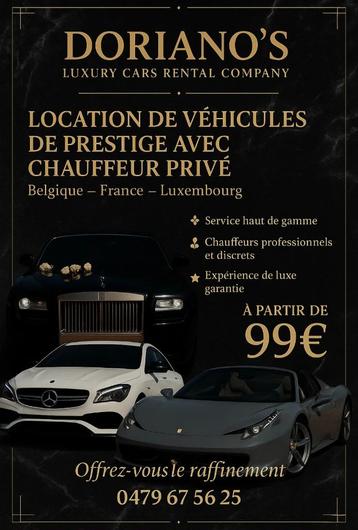 Location véhicules de prestige avec chauffeur beschikbaar voor biedingen