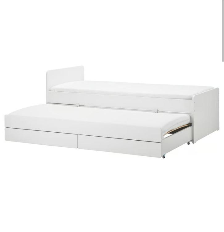 Tienerbed, Huis en Inrichting, Slaapkamer | Bedden, Gebruikt, Eenpersoons, Wit, Ophalen