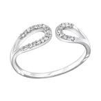 925 sterling zilveren damesring met zirkonia's, Handtassen en Accessoires, Ringen, Nieuw, Ophalen of Verzenden, Met edelsteen