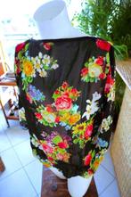 vintage dressing zwart sierende blouse vol bloemen, Kleding | Dames, Overige kleuren, Vintage Dressing, Maat 42/44 (L), Ophalen of Verzenden
