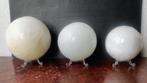 3 x spheres de Selenite sur socles, Minéral, Enlèvement ou Envoi