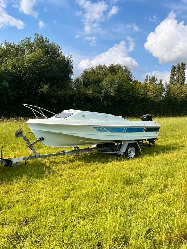 Bateau 5m+- moteur mercury 90ch 2T, Watersport en Boten, Speedboten, Gebruikt, 3 tot 6 meter, Benzine, 70 tot 120 pk, Polyester