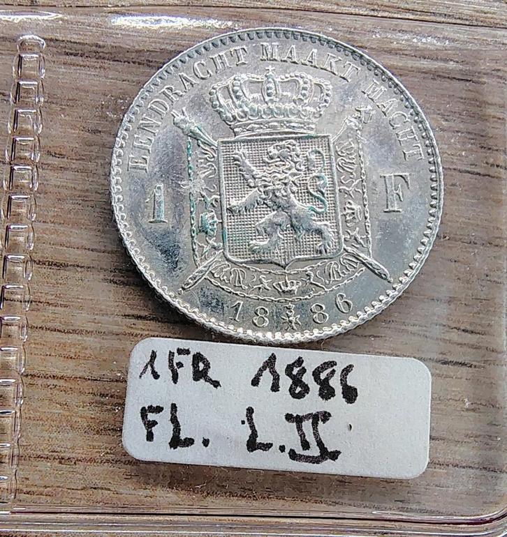 1 franc - Léopold II - type Wiener1886 en néerlandais, Postzegels en Munten, Munten | België, Losse munt, Zilver, Zilver, Ophalen of Verzenden