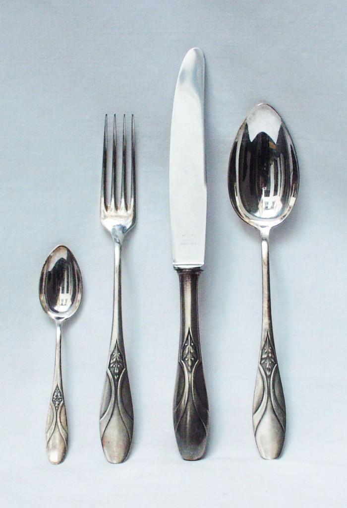 Couverts de table Art Nouveau 48 pièces - Arno Bauer., Antiquités & Art, Antiquités | Couverts, Enlèvement ou Envoi