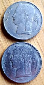 2 X BELGIË : SCHAARSE 5 FRANK 1961 VL + FR, Postzegels en Munten, Munten | België, Setje, Overig, Ophalen of Verzenden
