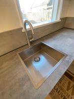 Moderne betonlook grijze hoekkeuken – compleetGEDEMONTEERD, Huis en Inrichting, Hoekkeuken, Ophalen of Verzenden, Zo goed als nieuw