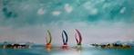 " Fantasy Sailing "  prachtig Acrylschilderij van Gena, Ophalen of Verzenden