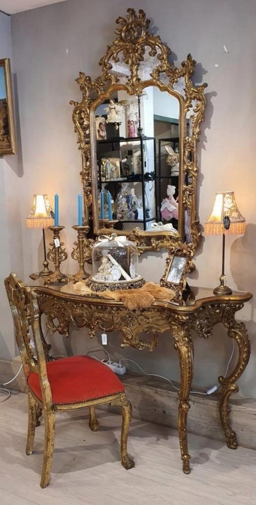 Prachtige antieke console tafel met spiegel, Huis en Inrichting, Woonaccessoires | Spiegels, Ophalen