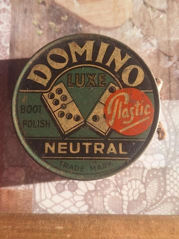 Vintage domino lux schoenpoetsdoos 1930 beschikbaar voor biedingen