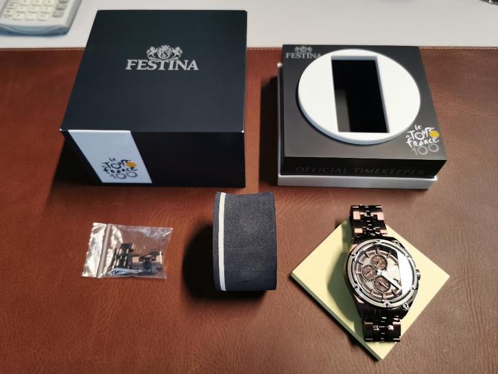 Montre Festina Chrono Bike F16883/1, Handtassen en Accessoires, Horloges | Heren, Zo goed als nieuw, Staal, Staal, Ophalen