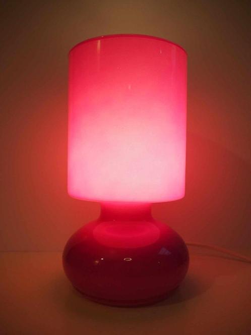 Vintage Ikea Lykta lampje, roze, 1980s, Huis en Inrichting, Lampen | Tafellampen, Zo goed als nieuw, Minder dan 50 cm, Glas, Ophalen
