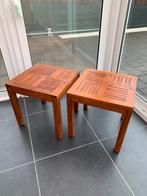 2 houten tafeltjes, Gebruikt, Ophalen of Verzenden