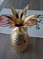 Gouden ananas, Huis en Inrichting, Overige materialen, Schaal, Ophalen of Verzenden, Zo goed als nieuw