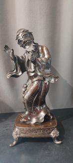 Antiek Japanse sculptuur Meiji periode in brons 45 cm hoog, Ophalen of Verzenden