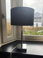 Moderne tafellamp met chromen voet en zwarte stoffen kap, Ophalen, Gebruikt, Moderne, 50 tot 75 cm