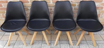 Moderne keukenstoelen, 4 stuks zwart beschikbaar voor biedingen