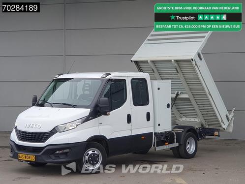 Iveco Daily 35C14 Kipper met Kist Dubbel Cabine Dubbellucht, Auto's, Bestelwagens en Lichte vracht, Bedrijf, Te koop, Airconditioning
