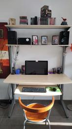 Bureau met uitschuifbaar Toetsenbord blad en 2 legplanken, Huis en Inrichting, Ophalen, Gebruikt, Bureau
