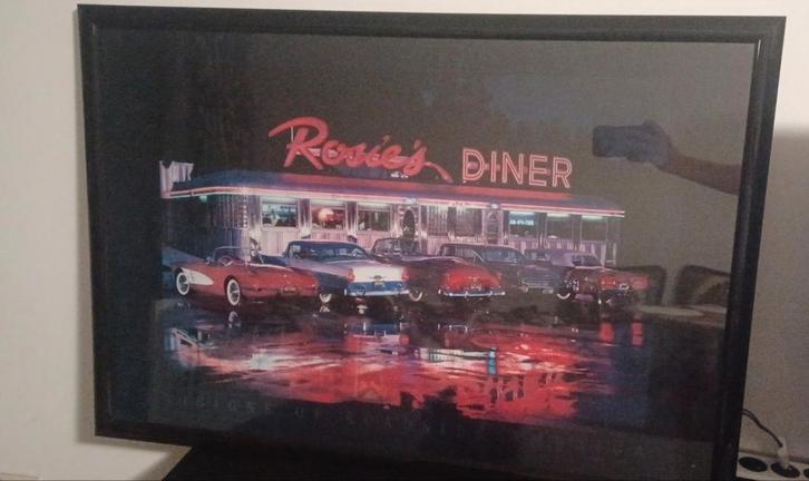 Rosie’s Diner Retro Lightbox / Verlichte Poster, Antiek en Kunst, Kunst | Schilderijen | Modern, Ophalen