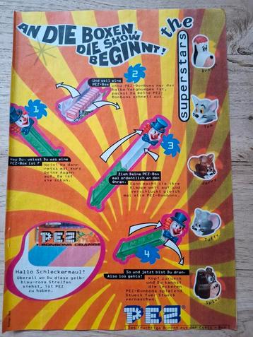 Vintage 1993 Duitse reclame advertentie PEZ Tom en Jerry beschikbaar voor biedingen