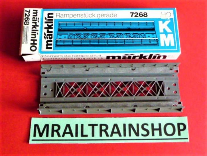 7268 MARKLIN HO - 1 x - RAMPE DE PONT DROITE (B2500446), Hobby & Loisirs créatifs, Trains miniatures | HO, Comme neuf, Rails, Märklin