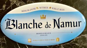 Plaque bière Blanche de Namur 46 x 24cm, Enlèvement ou Envoi, Comme neuf, Panneau, Plaque ou Plaquette publicitaire, Autres marques
