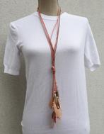 Gloednieuw! Mooie lange ketting met veren, Handtassen en Accessoires, Kettingen, Ophalen of Verzenden, Nieuw