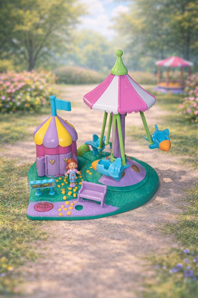 Vintage Polly Pocket Rocket Ride — Parc d'attractions — 1990, Collections, Jouets miniatures, Comme neuf, Enlèvement ou Envoi