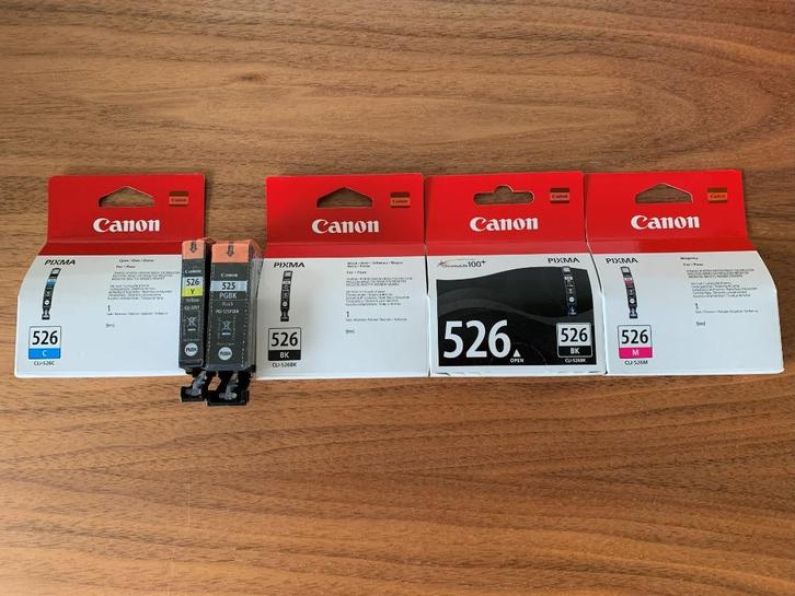 Nieuwe ORIGINELE CANON inktcartridges 525 en 526, Informatique & Logiciels, Fournitures d'imprimante, Neuf, Cartridge, Enlèvement ou Envoi