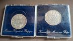 Twee verzilverde Belgische munten 500 Frank QP, Postzegels en Munten, Ophalen of Verzenden, Verzilverd, Losse munt
