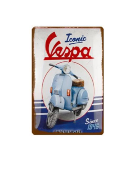 Vespa blikken decoratie plaat, Collections, Marques & Objets publicitaires, Comme neuf, Panneau publicitaire, Enlèvement ou Envoi