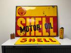 SHELL emaille reclamebord 1938, Verzamelen, Ophalen, Gebruikt, Reclamebord