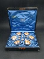 Zoutpotjesset, Frans, 19de Eeuws, massief Zilver 950. BOX., Antiek en Kunst, Ophalen of Verzenden, Zilver