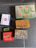 Veel oude blikken metalen en houten dozen 5-10€, Verzamelen, Ophalen