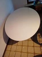Witte ovalen keukentafel met Inox voet, Ophalen, Gebruikt