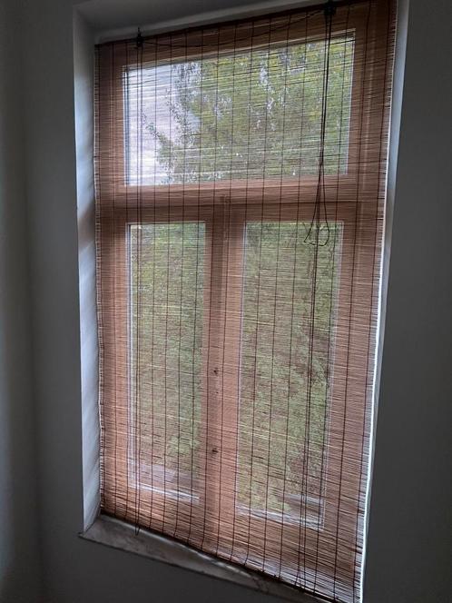 2 rotan rolgordijnen 220x120 cm, Huis en Inrichting, Stoffering | Gordijnen en Lamellen, Zo goed als nieuw, Ophalen