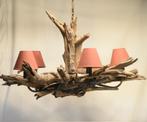 Driftwood kroonluchterlamp voor landhuis, Huis en Inrichting, Ophalen, Gebruikt, Hout, Campagnard