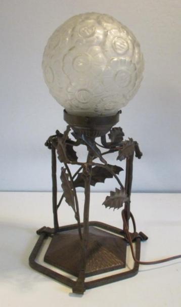 lampadaire art déco lampe de table boule de verre pressé en 
